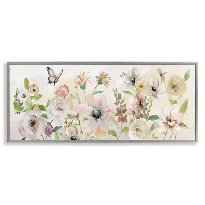 Art, estampe numérique, volutes, insectes et fleurs
