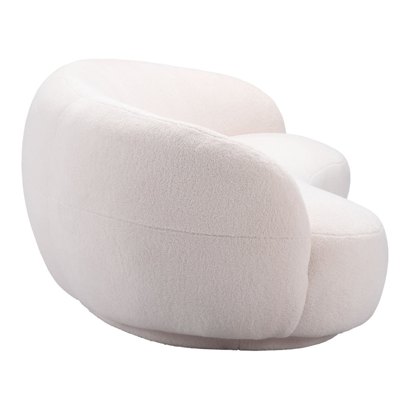 92.1'' Cream Polyester Curved Modern Sofa