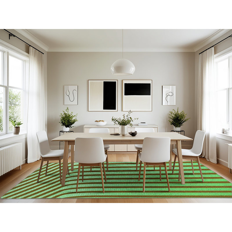 WSH-PAT2804-GRN - Tapis 100% motif lavable à la machine 2989, Rectangle 7 pi x 10 pi