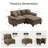 88" Modular Sectional Loveseat Couches For Living Room, 3-seater Deep Seat Sofa With Ottoman-1915296879