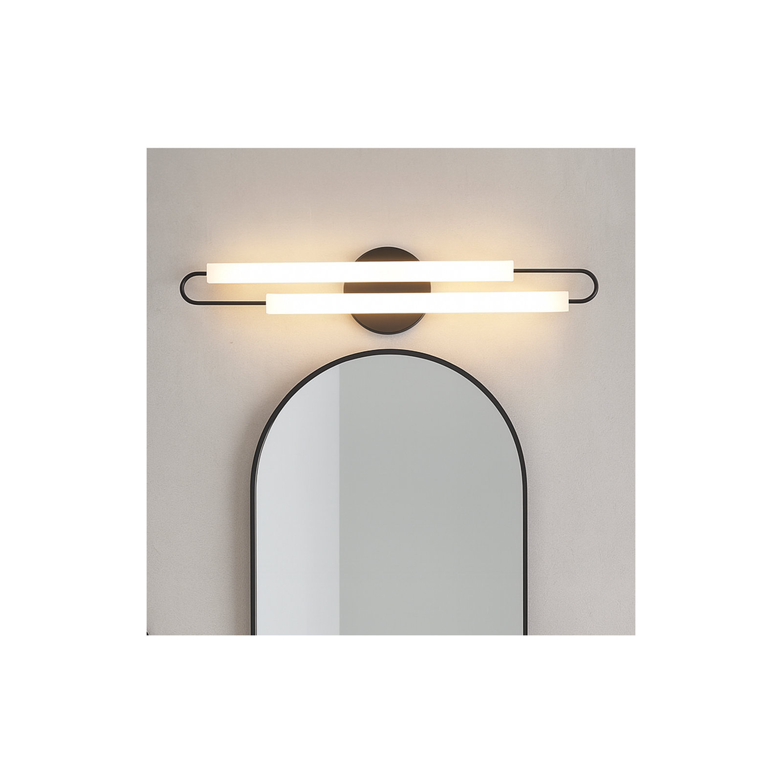 Eliseo Single Frosted Dimmable LED Bath Sconce, Black