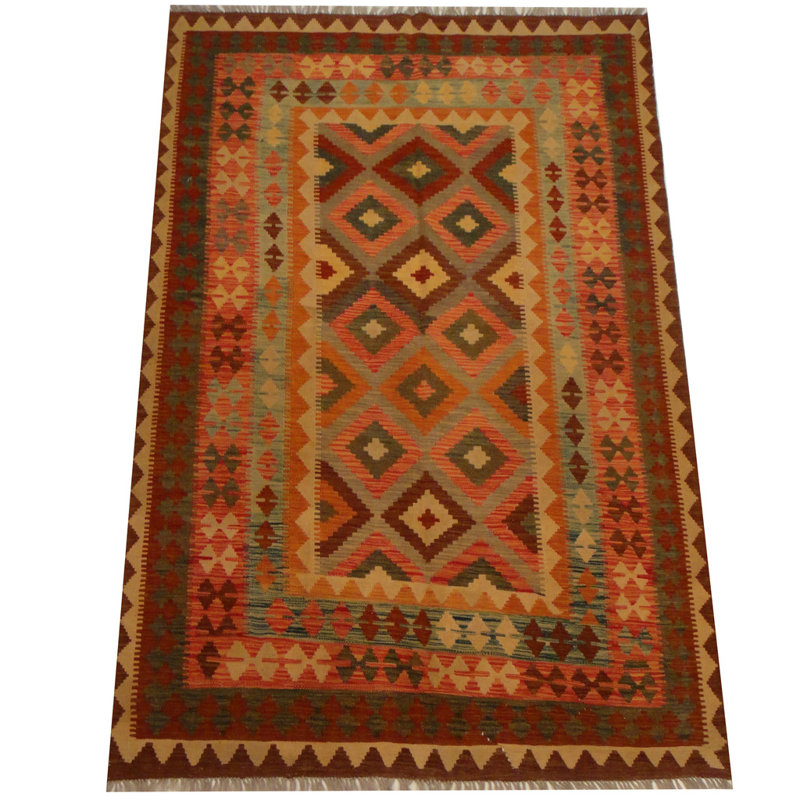 Azpeitia Southwestern Handmade Rust Area Rug