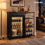 Meuble-bar avec espace mini-réfrigérateur, rangement pour bouteilles et bouteilles avec tiroir pour cuisine ou salon