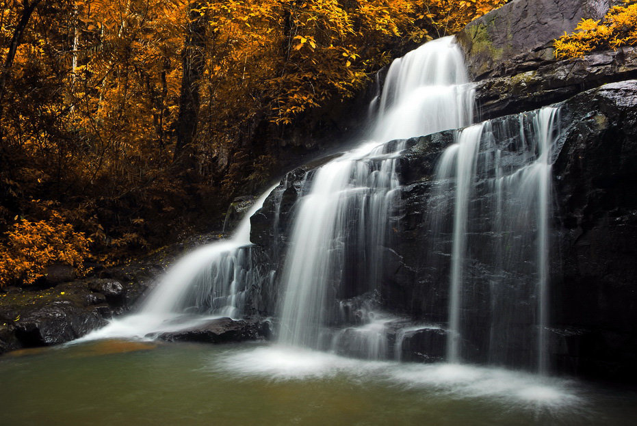 23.5" Natures Woods Autumn Waterfall Scene Canvas Wall Art Northlight Seasonal
