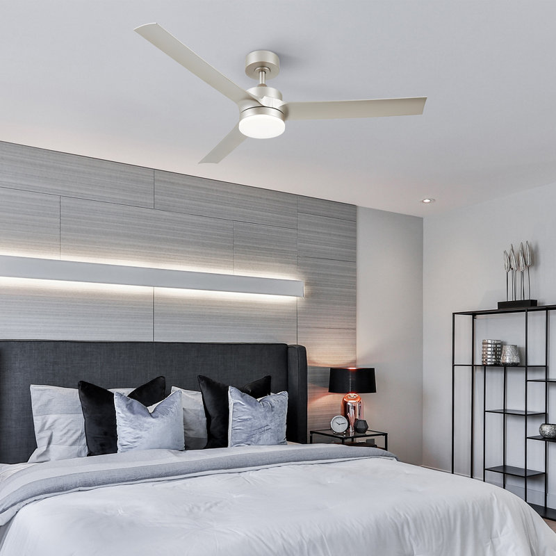 Brend 52'' Ceiling Fan with LED Lights, Silver