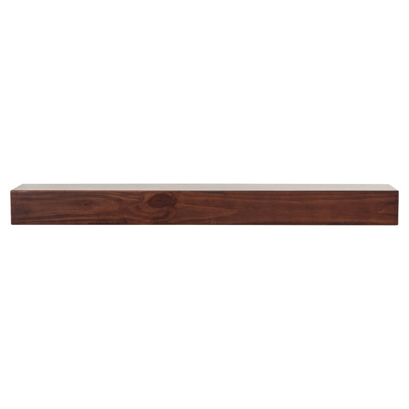  Floating Wood Fireplace Mantel Shelf, 72", Burnt Sienna