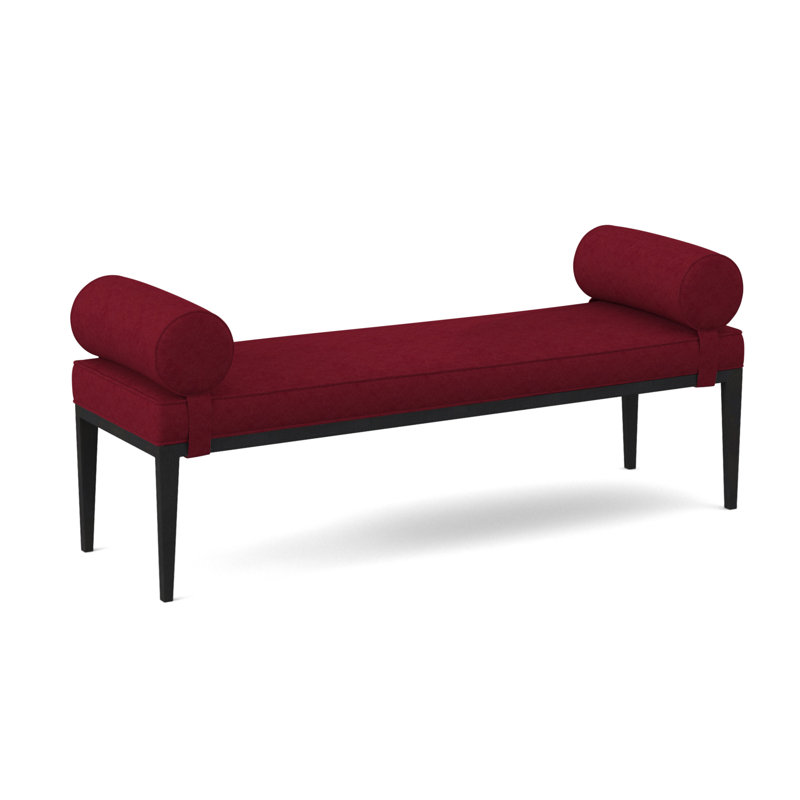 Brooklyn Upholstered Bench, Espresso, Margaret Lipstick Polyester Blend