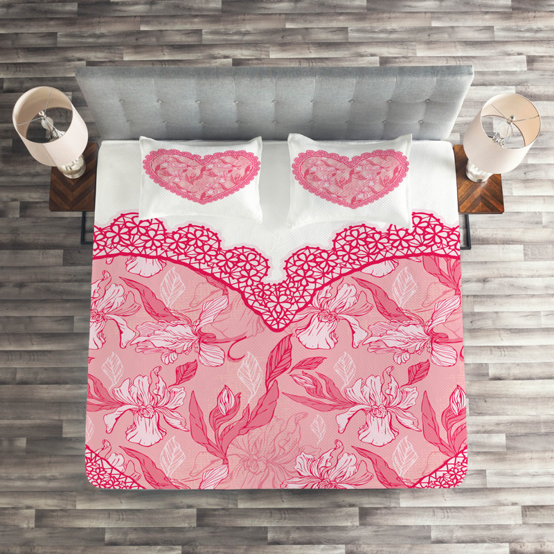 Love Farmhouse / Country Polyester Coverlet, King Bedspread + 2 Shams