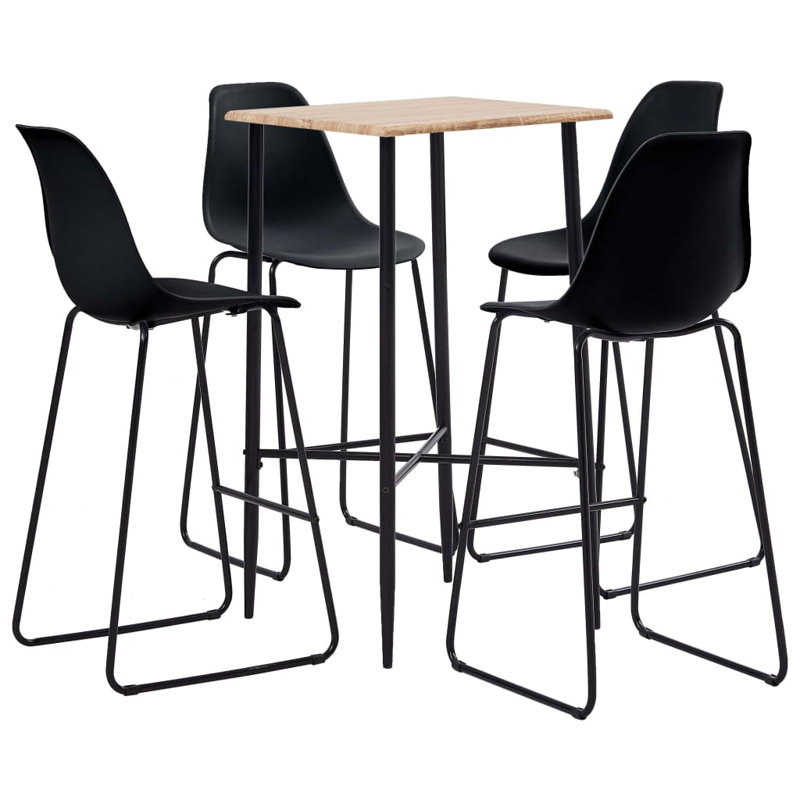4 - Person Dining Set, Black, White