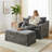 45"w Slipcovered Oversized Accent Chair With 2 Pillow With Ottoman;chenille-1262242298