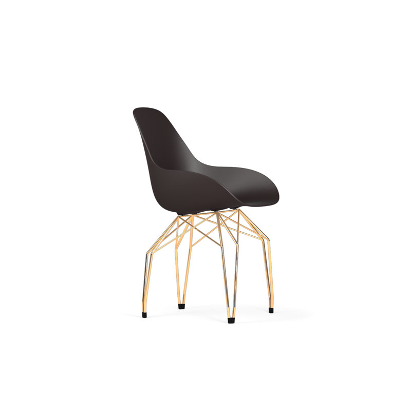Fauteuil Masami, Bleu océan, Doré