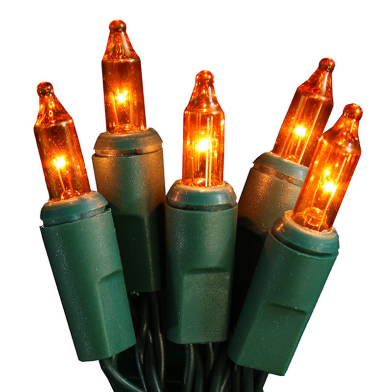 Guirlande de 20 lumières à piles, Vert / Orange