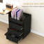 Armoire de rangement de bureau en noyer foncé avec 3 tiroirs et plateau amovible. Roulettes sous le bureau pour un bureau à tiroirs optimisé et transformateur. Organisation du plateau. Mobilité moderne et progressive