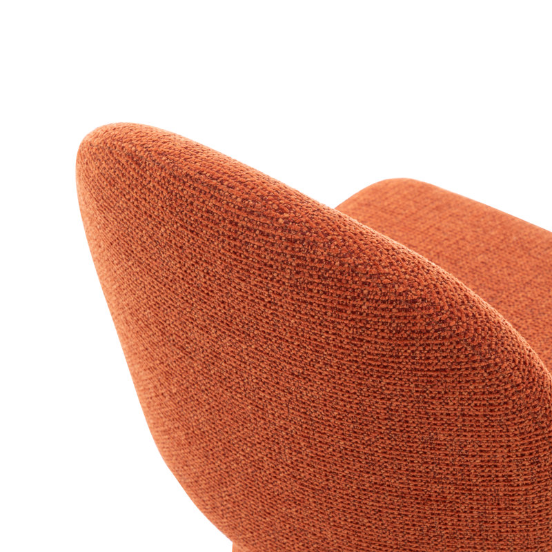 Tabouret de bar Everly Modern orange pivotant à 360° avec revêtement rembourré, pied central et repose-pieds chromé, Orange