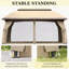 Gazebo, moustiquaire pour patio avec toit ventilé-123218981