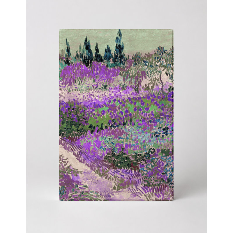 Jardin avec fleurs (1888) - Portrait, art mural sur toile, 11" W x 14" H