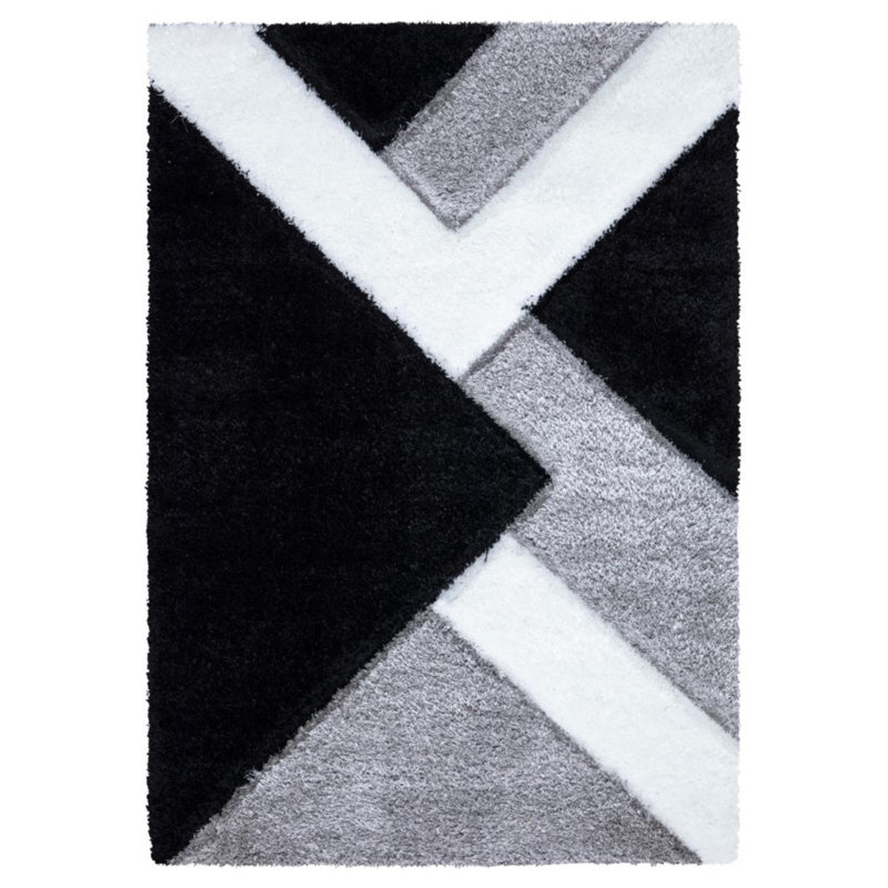 Woodbranch Geometric Shag Area Rug, Rectangle 200 x 290cm