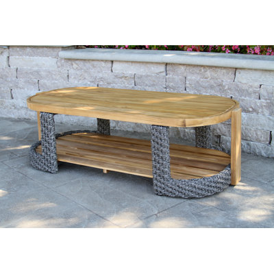 Estate Teak & Wicker Outdoor Coffee Table