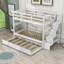 Lit superposé simple en bois avec lit gigogne et tablettes-1122182893