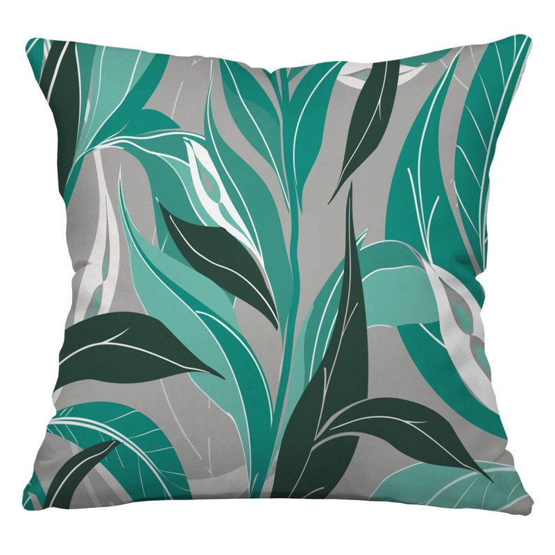 Wavy Elements Cool   Reversible Throw Pillow, 18"H x 18"W