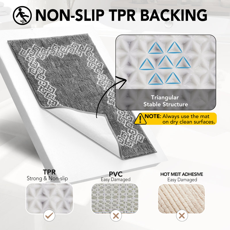 Non-Slip Soft and Absorbent Bath Rug for Bathroom Floor, Tub and Shower, 24"W x 36"L