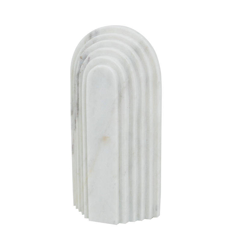 Sculpture romaine en marbre blanc - 10 x 2 x 5 po - Blanc