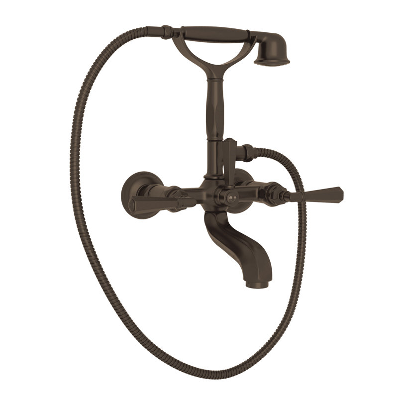 Palladian® Clawfoot Tub Faucet, Polished Chrome, Industrial Metal Lever Handle