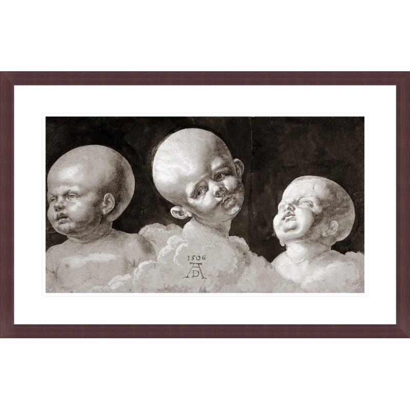 «Three Heads of Children» par Albrecht Dürer, impression giclée sur cadre, H 19,22 po x l 29,5 po