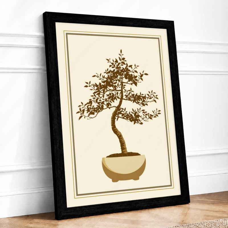 Bonsai In Stillness Japandi - Print, A2 - 59.4 x 42.0 cm, Black