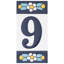 Sevillano 2.13" x 4.38" Ceramic Floral Address Number Wall Tile in White/Blue