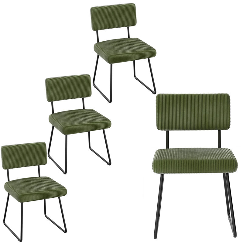 Chaise d'appoint rembourrée en velours Nikitia, Vert