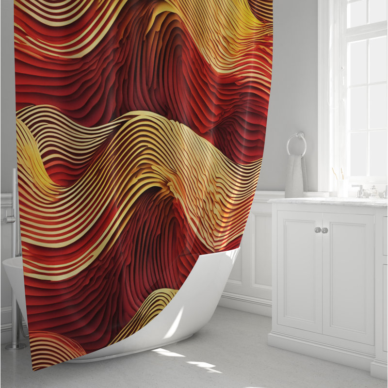 Rideau de douche abstrait Sazya, H 72 po x l 70 po