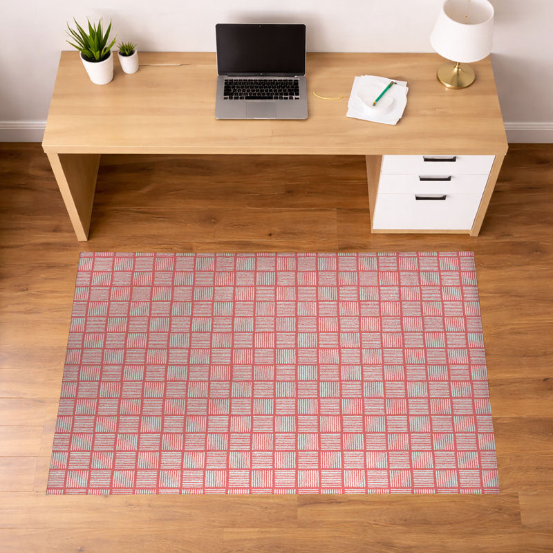 Tapis de bureau léger Tally Blocks, L 60 po x P 36 po, Vieux rose