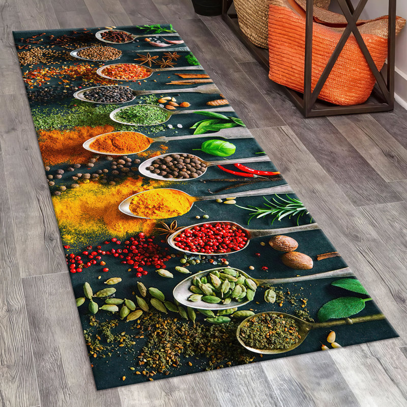 Ethnic Intricate Floral Pattern Non Woven Printed Rug Enhances the Style of Any Living Space, Runner 2'8" x 6'7"