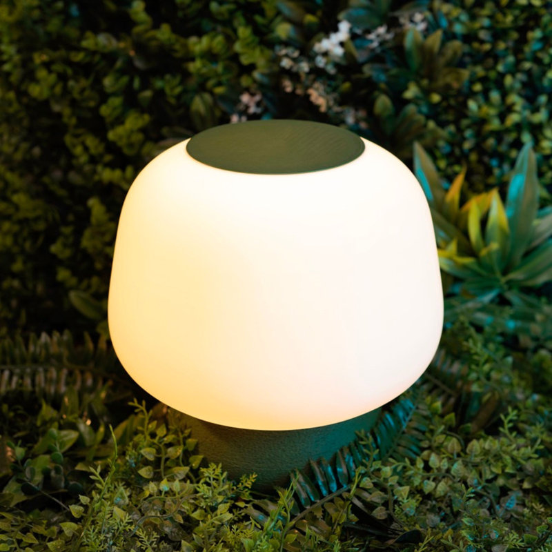 Mushroom 10" White and Light Pink 3D Printed LED Table Lamp