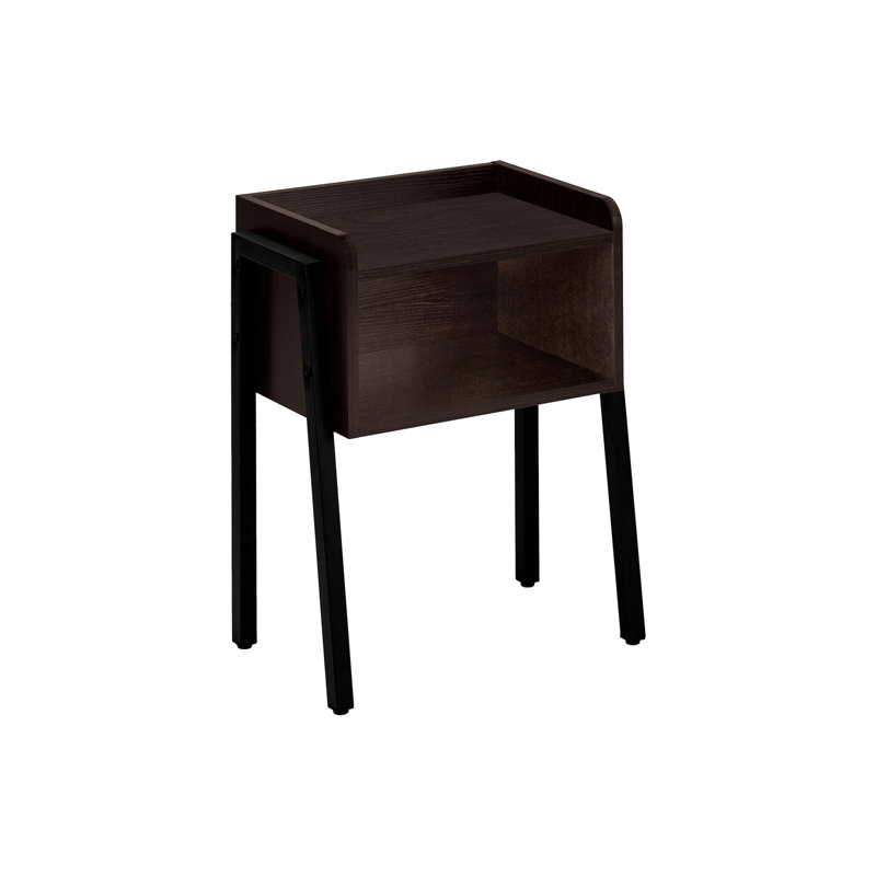 Elegant Nightstand, Nightstand, Accent Table, Small End Table With Open Storage Cabinet, Espresso/Black