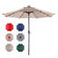9Ft Patio Market Umbrella with 32 Solar LED Lights, Crank & Tilt, for Garden, Deck, Poolside, Red-1435078717