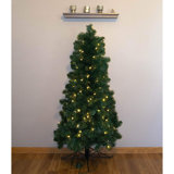 Home Heritage Pine 5' Artificial Half Christmas Tree Prelit 100 LED Lights