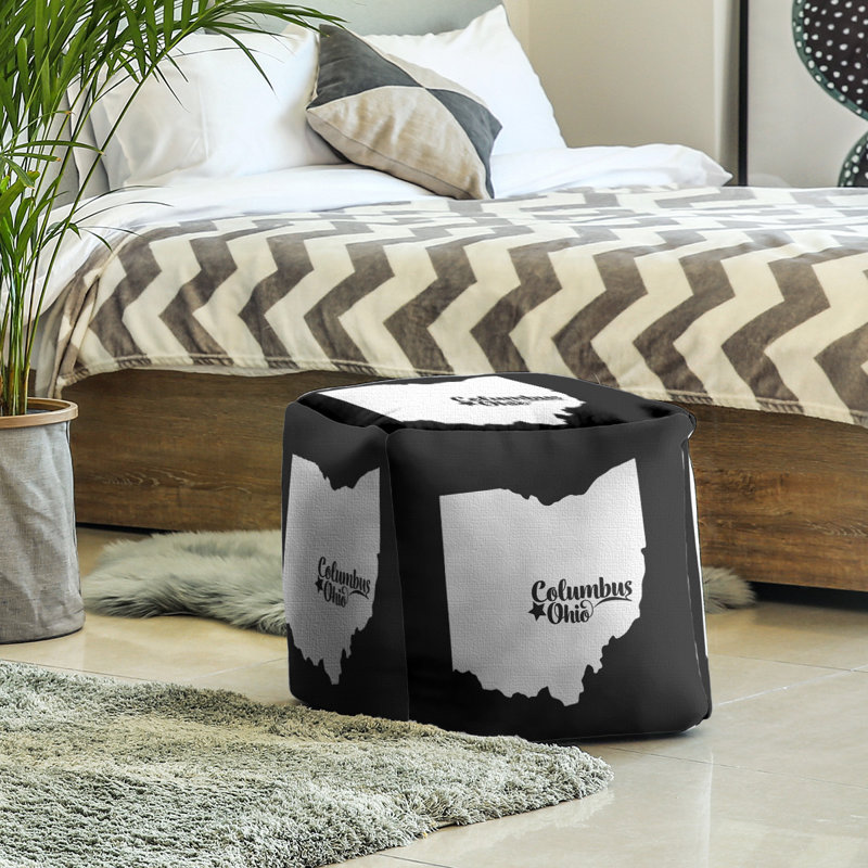 Repose-pieds à cubes ohio columbus, Noir