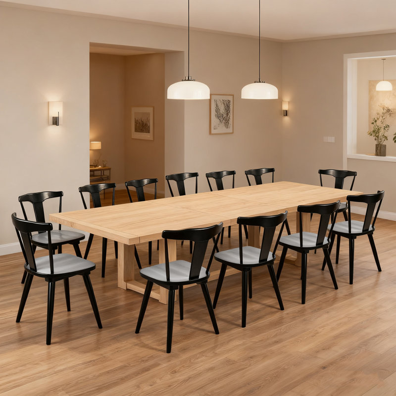 Maybelin Modern Solid Wood Dining Chair, 12