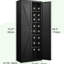 Armoire de rangement en métal pour usages multiples - unité noire avec porte rayée, poignées dorées et tablettes réglables-336350123