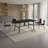 Eny Dining Table, 71 Inch Ceramic Rectangular Top, Walnut Brown Wood