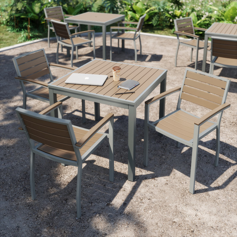 Chaise de patio Ivy, Moka, Argent