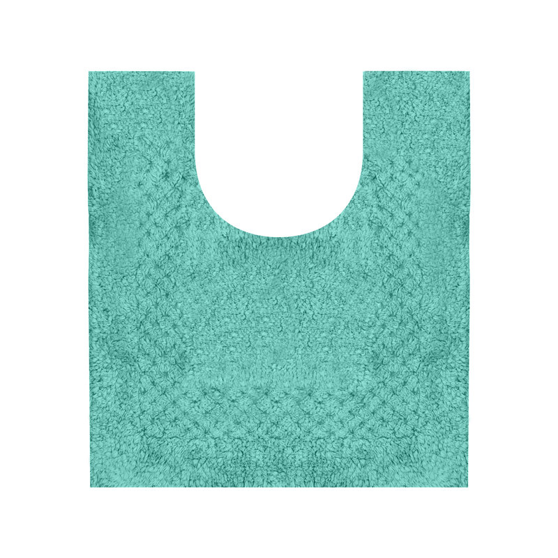 Tapis 100% coton en U lavable à la machine avec envers en latex Classy Bathmat Collection, Aigue-marine