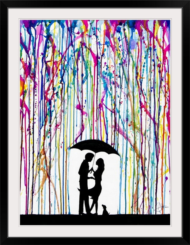 « two step » par reproduction d’impression Marc Allante, Cadre noir, H 32 po x l 25 po x P 1 po