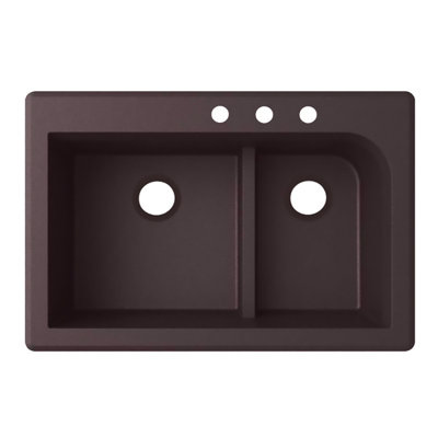 33'' L Mounting / Installation Required Double Bowl Quartz Kitchen Sink
