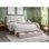 Mobilier de chambre à coucher contemporain de style contemporain avec texture de velours côtelé et tiroir
