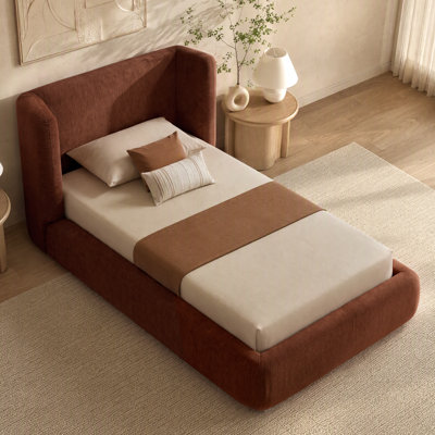 Cadre de lit simple Fournier AirFrame avec tête de lit, cadre de lit plateforme rembourré Cloud, rembourrage en mousse de 12 cm, sans sommier, montage facile