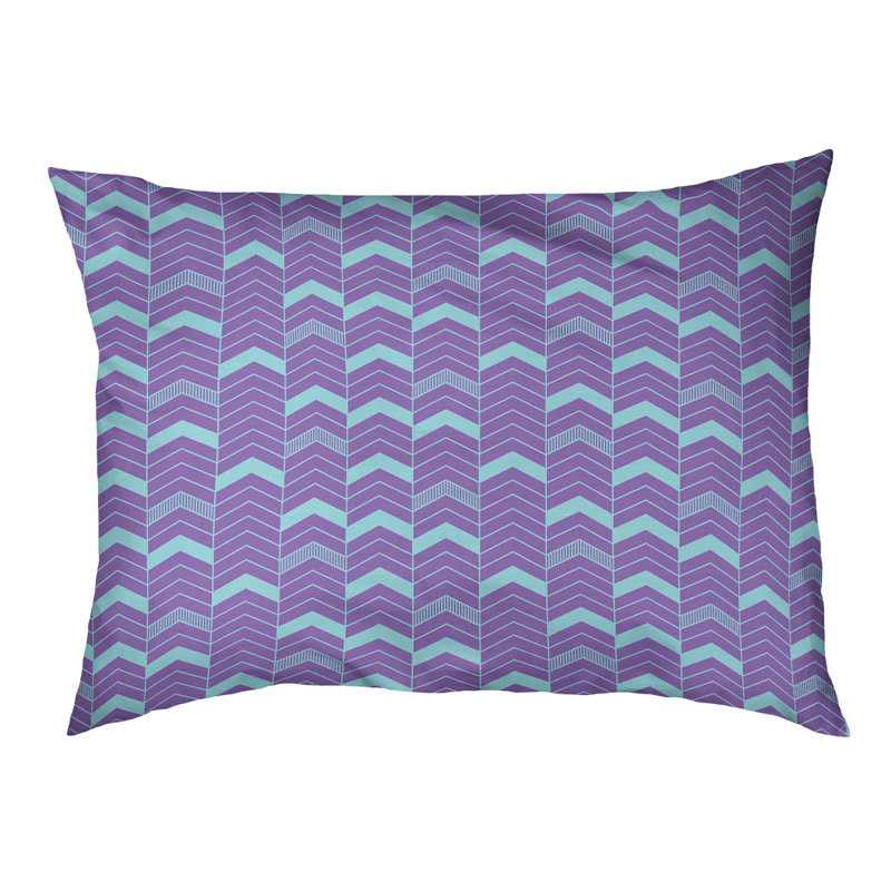 Coussin de concepteur lineed Chelan, Moyen (L 40 po x l 30 po), Mauve / bleu sarcelle