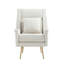 Vista Mid-Century Modern Faux Mohair Upholstered Lounge Chair in Ecru-134465738
